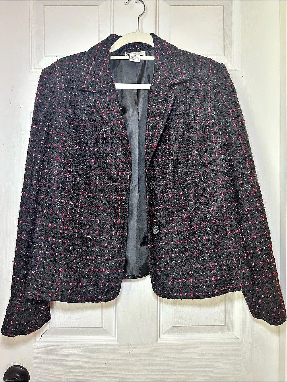 Kim Rogers Plaid Blazer in Black & Red Size 12P